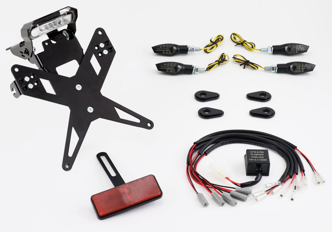 Protech X-Shape Komplett-Set Plug and Play Kennzeichenhalter mit 4 LED-Blinkern