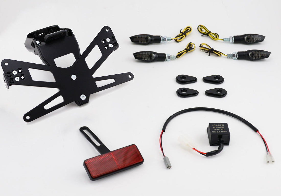 Protech X-Shape Komplett-Set Plug and Play Kennzeichenhalter mit 4 LED-Blinkern