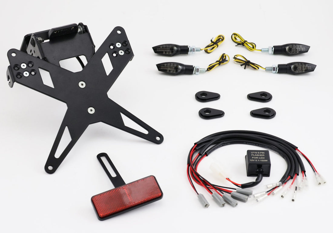 Protech X-Shape Komplett-Set Plug and Play Kennzeichenhalter mit 4 LED-Blinkern